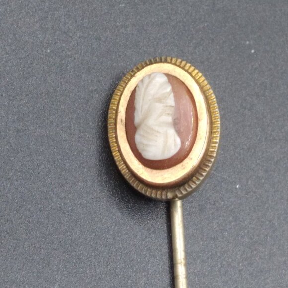 Vintage Shell Cameo Silver tone Stickpin - Picture 1 of 4